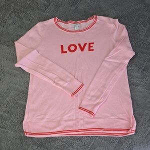 Old Navy Pink Sweater with Red Accents